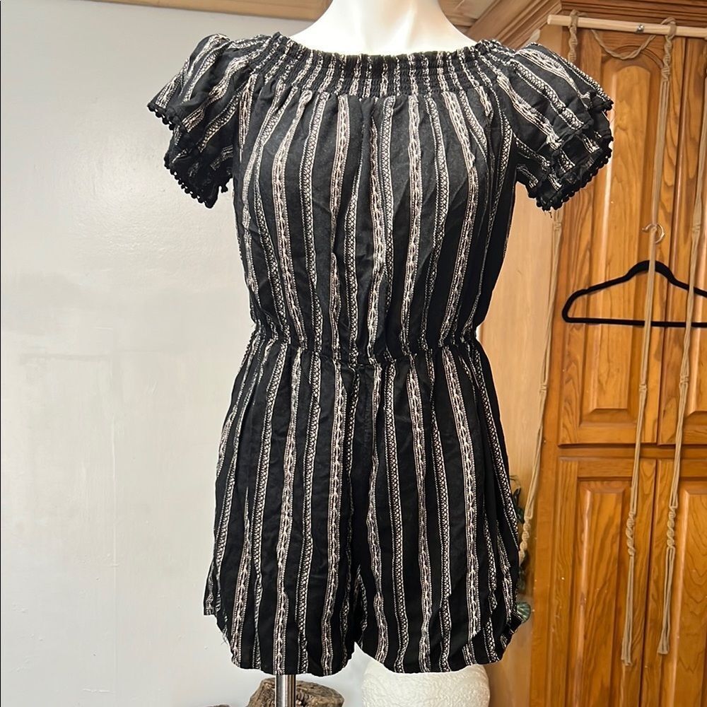 Xhilaration Black and White Patterned Jumpsuit